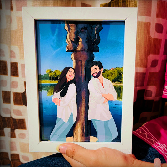 Hand - Drawn Love Illustration Frame - Giftsapp.in