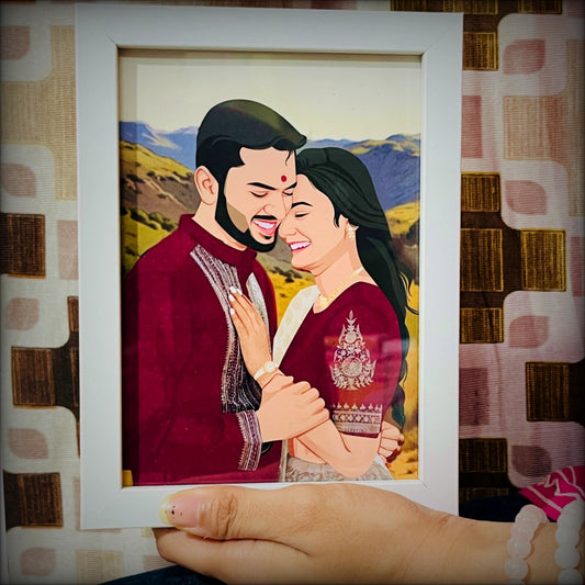 Hand - Drawn Love Illustration Frame - Giftsapp.in