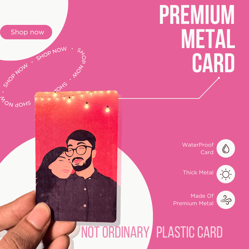 Hand - Drawn | Minimal Metal Wallet Card - Giftsapp.in
