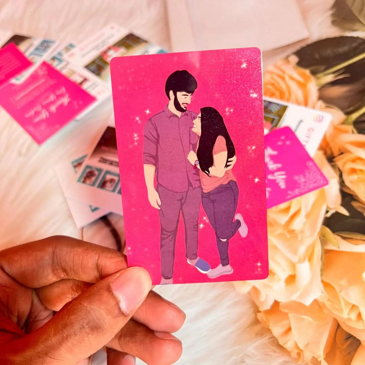 Hand - Drawn | Minimal Metal Wallet Card - Giftsapp.in