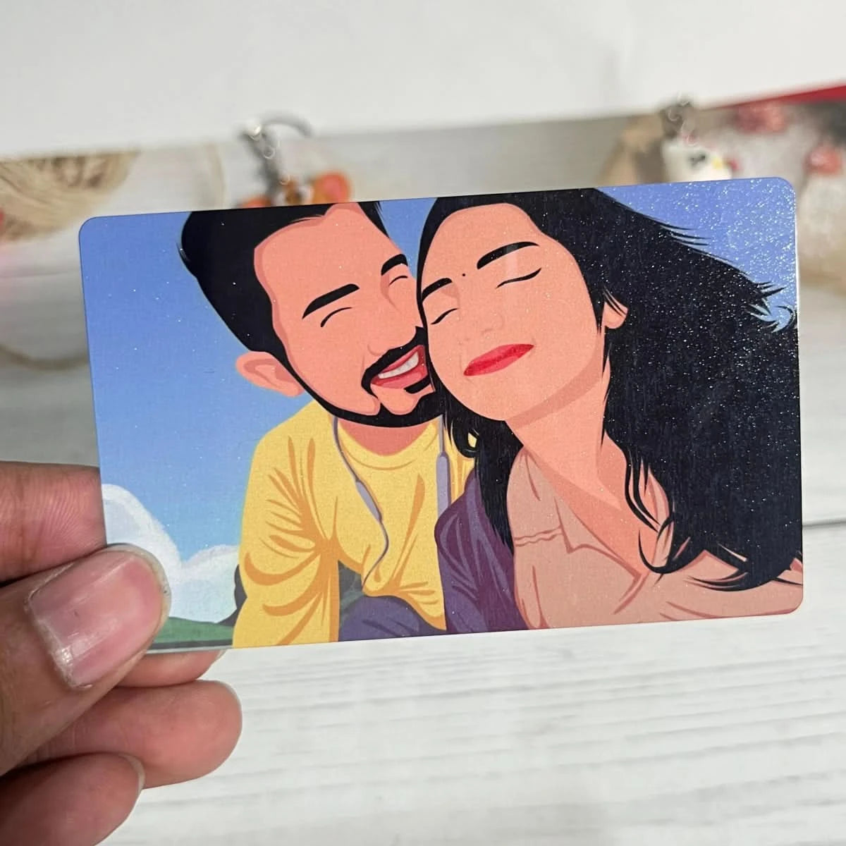 Hand - Drawn | Minimal Metal Wallet Card - Giftsapp.in