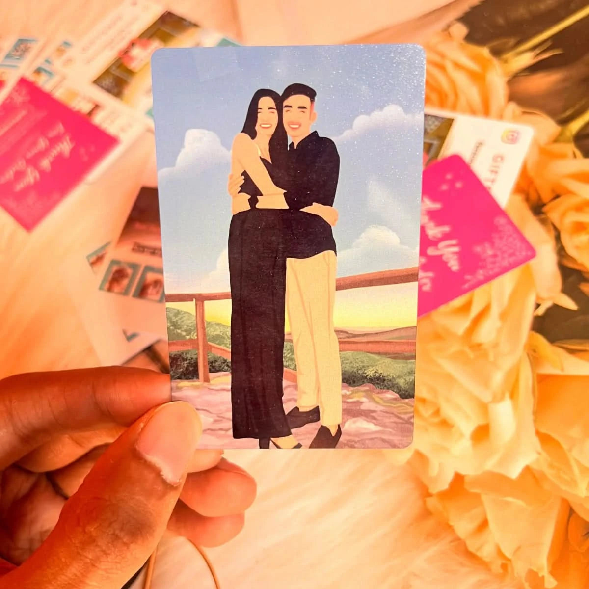 Hand - Drawn | Minimal Metal Wallet Card - Giftsapp.in