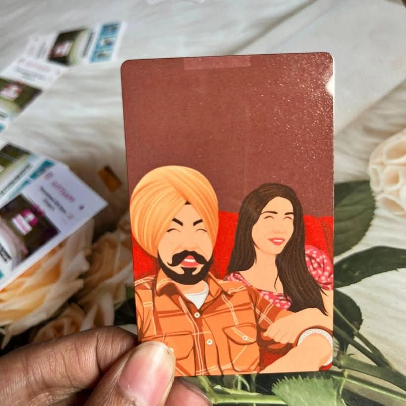 Hand - Drawn | Minimal Metal Wallet Card - Giftsapp.in