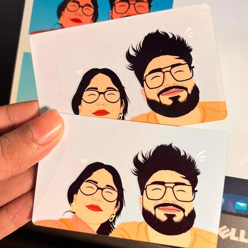 Hand - Drawn | Minimal Metal Wallet Card - Giftsapp.in