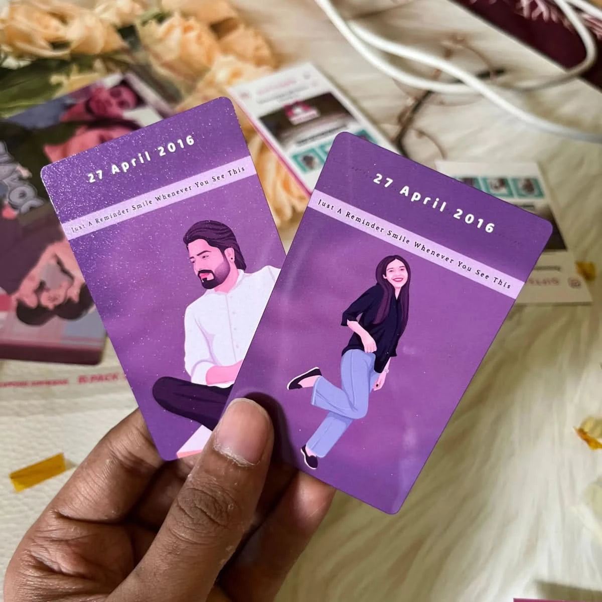 Hand - Drawn | Pair Of Hand - Drawn Wallet Card. - Giftsapp.in