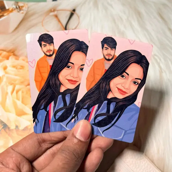 Hand - Drawn | Pair Of Hand - Drawn Wallet Card. - Giftsapp.in