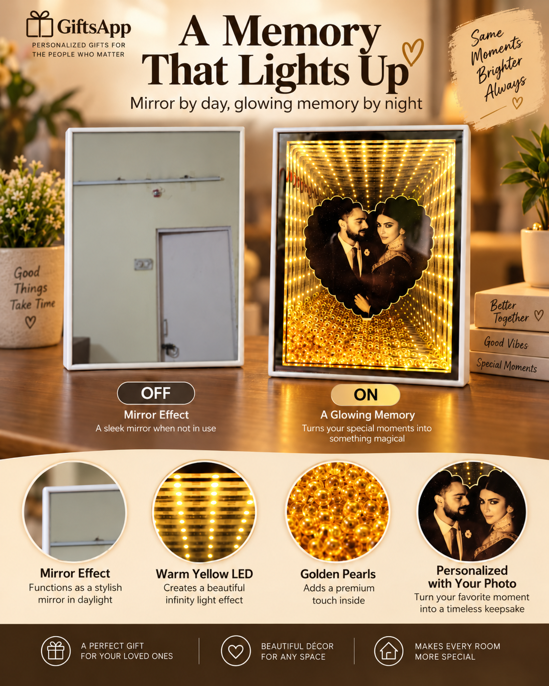 Personalized LED Infinity Mirror Photo Frame