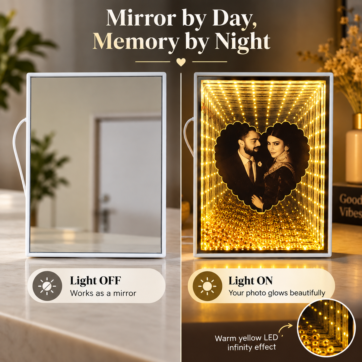 Personalized LED Infinity Mirror Photo Frame