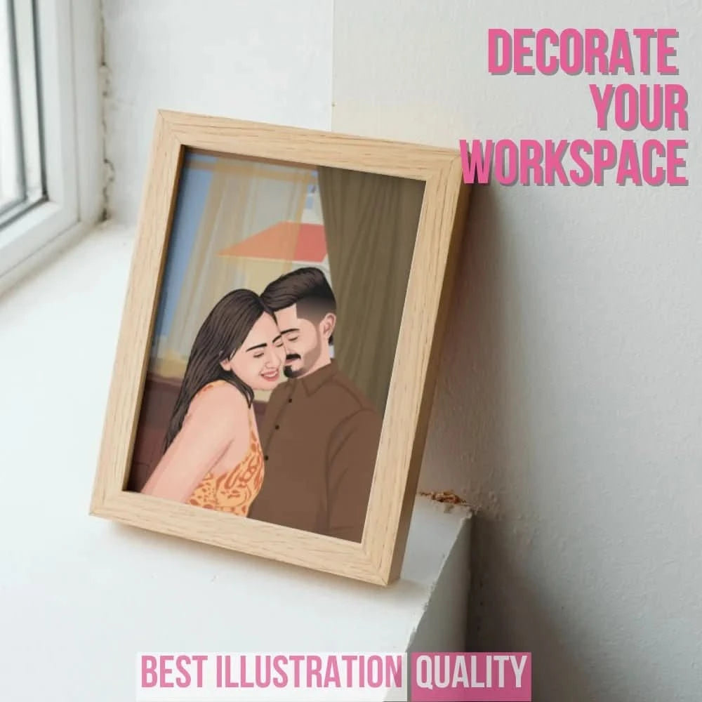 Hand - Drawn Love Illustration Frame - Giftsapp.in