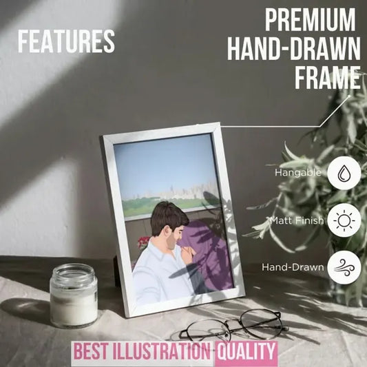 Hand - Drawn Love Illustration Frame - Giftsapp.in