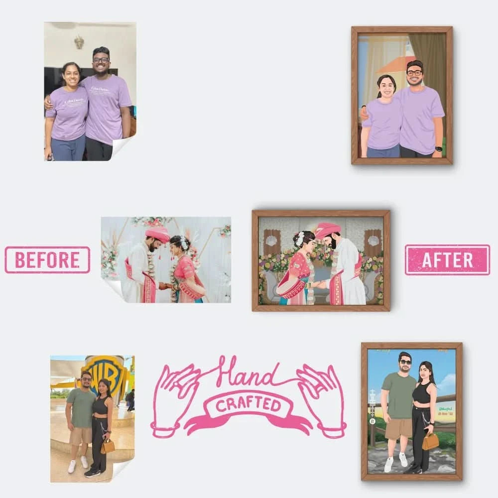 Hand - Drawn Love Illustration Frame - Giftsapp.in