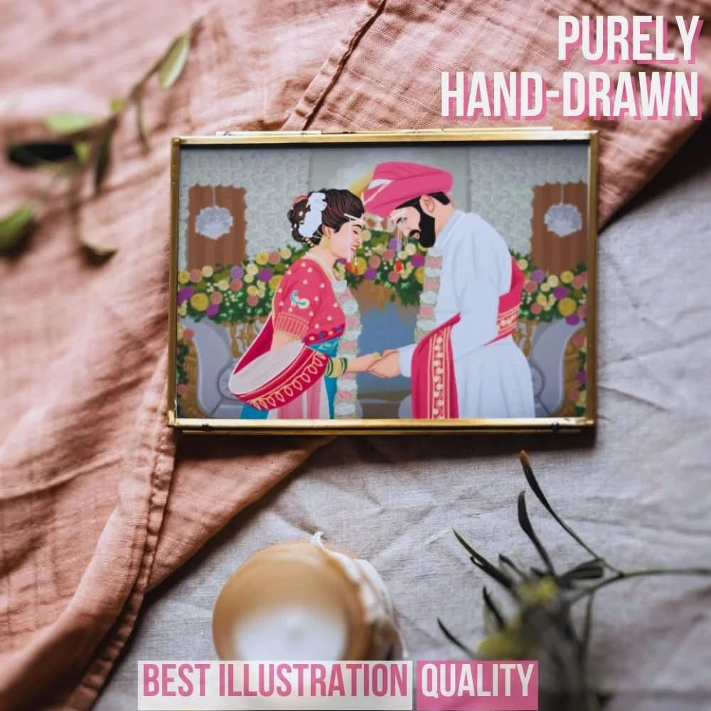 Hand - Drawn Love Illustration Frame - Giftsapp.in