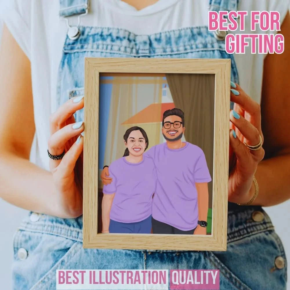 Hand - Drawn Love Illustration Frame - Giftsapp.in