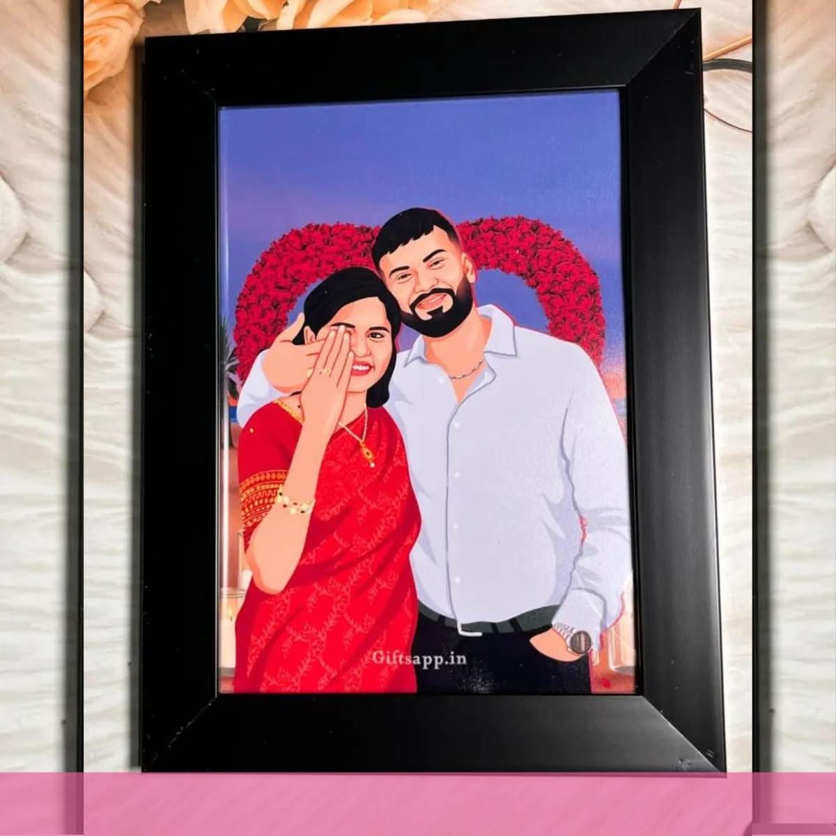 Hand - Drawn Love Illustration Frame - Giftsapp.in