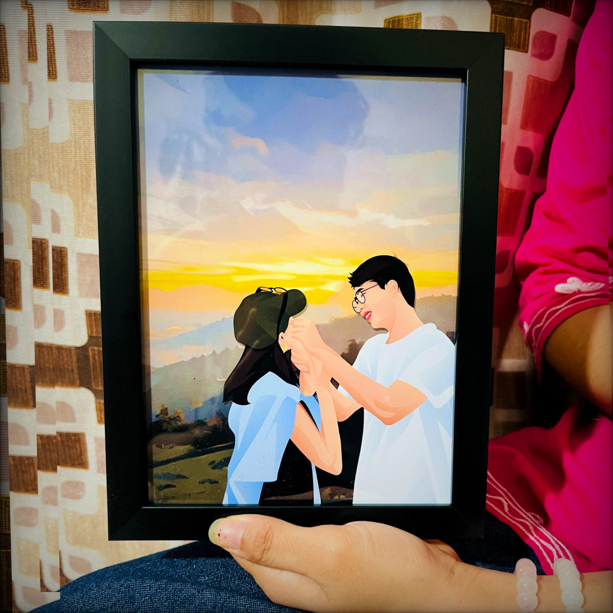Hand - Drawn Love Illustration Frame - Giftsapp.in