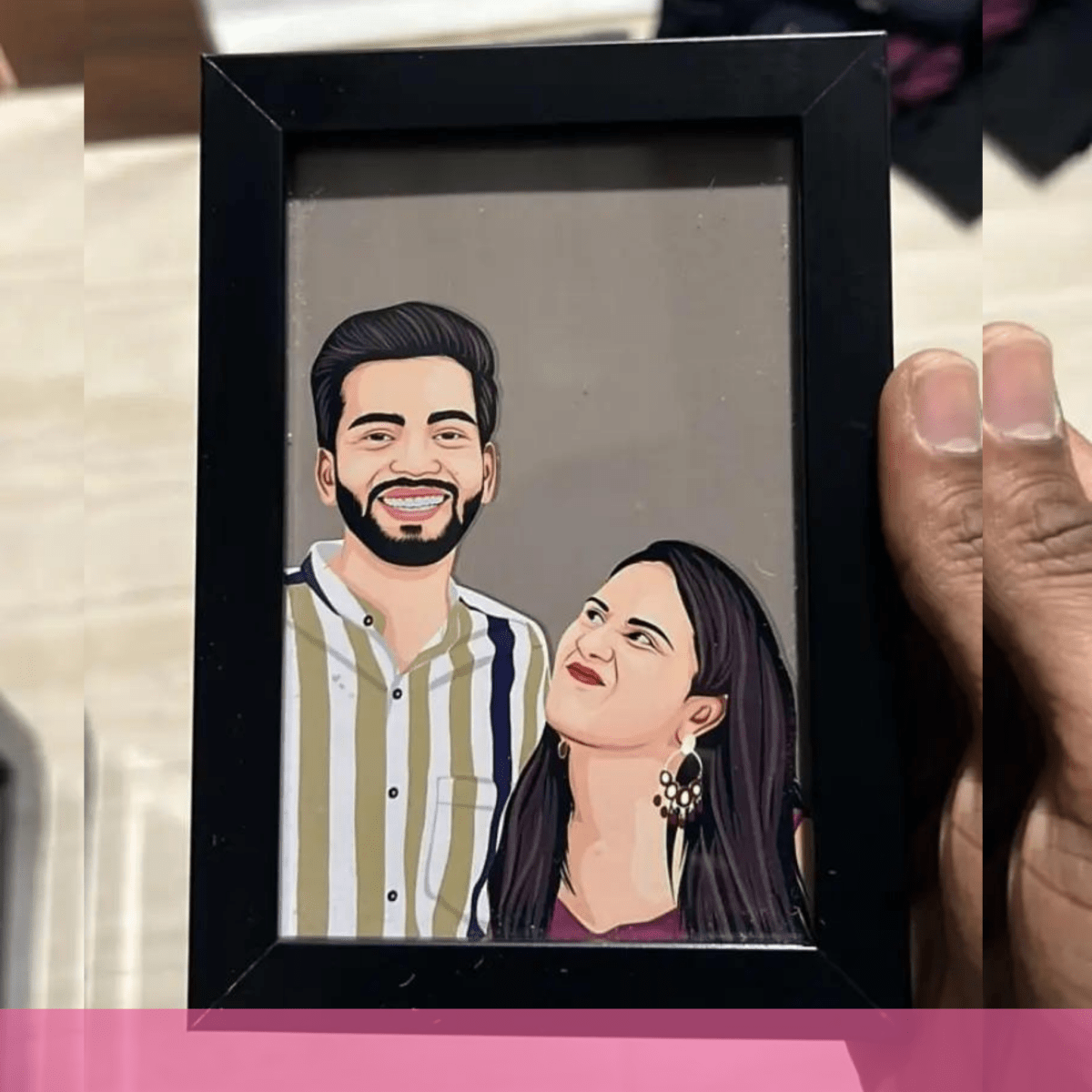 Hand - Drawn Love Illustration Frame - Giftsapp.in